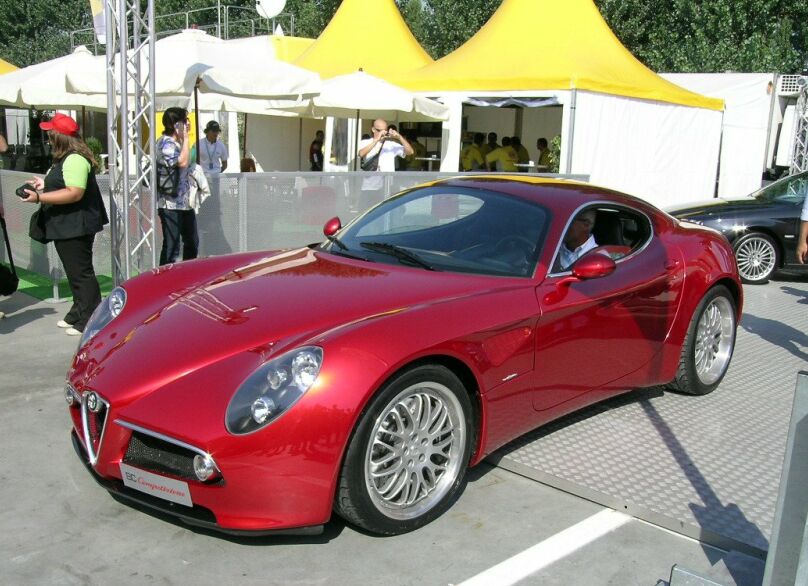 A stunning star of some of the biggest motor shows worldwide over last year, Alfa Romeo's 8c Competizione concept, came out into the daylight at the Imola race track. Photo: Ferdinando Lenzi