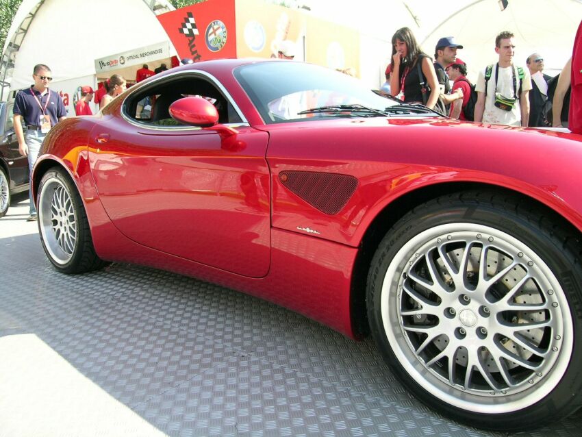 A stunning star of some of the biggest motor shows worldwide over last year, Alfa Romeo's 8c Competizione concept, came out into the daylight at the Imola race track. Photo: Ferdinando Lenzi