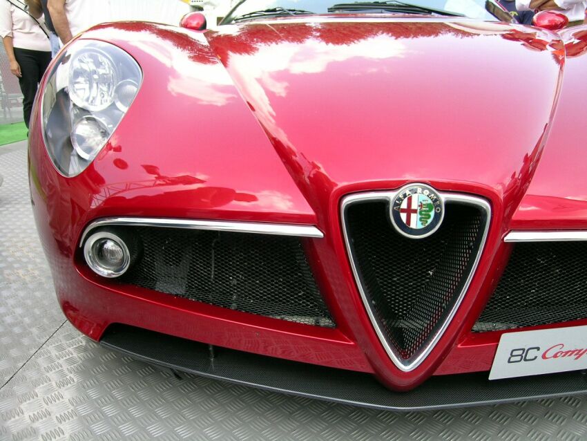 A stunning star of some of the biggest motor shows worldwide over last year, Alfa Romeo's 8c Competizione concept, came out into the daylight at the Imola race track. Photo: Ferdinando Lenzi