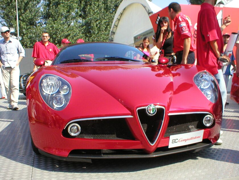 A stunning star of some of the biggest motor shows worldwide over last year, Alfa Romeo's 8c Competizione concept, came out into the daylight at the Imola race track. Photo: Ferdinando Lenzi