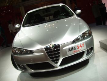 Alfa Romeo sales in Italy slumped by 40 percent last month, attributed to a tail off in demand for the 147 hatchback as customers waited for the arrival of the facelifted version, seen here on the occasion of its Paris Mondial de l'Automobile premiere