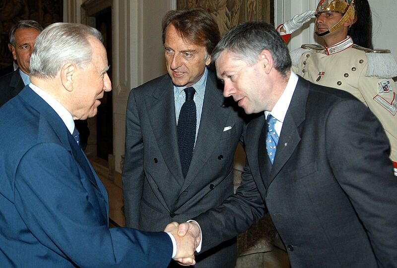 Luca Cordero di Montezemolo Chairman of the Ferrari Maserati Group, together with Maserati Chief Executive Martin Leach delivered a special Maserati Quattroporte to Italys President Carlo Azeglia Ciampi during a private ceremony at the Quirinale Palace in Rome yesterday