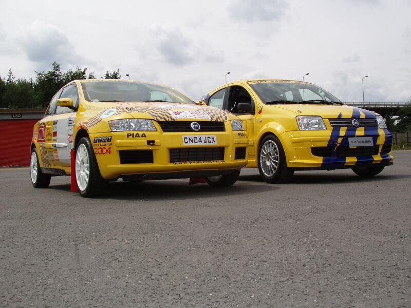 Paul Tod Rallying Stilo Abarth Cup at the Fiat Auto UK Rally Press Day at Chobham last week