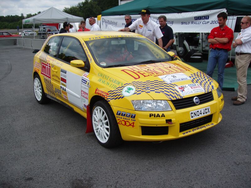 Paul Tod Rallying Stilo Abarth Cup at the Fiat Auto UK Rally Press Day at Chobham last week