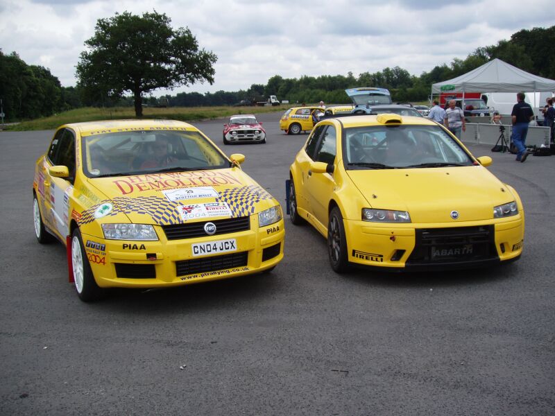 Paul Tod Rallying Stilo Abarth Cup at the Fiat Auto UK Rally Press Day at Chobham last week