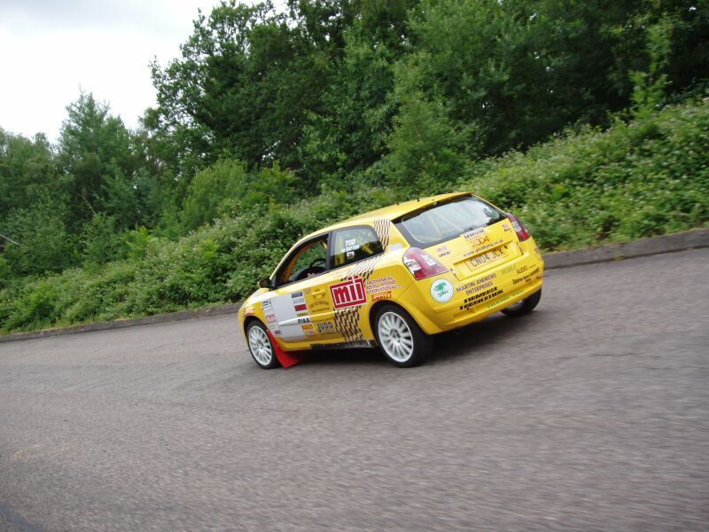 Paul Tod Rallying Stilo Abarth Cup at the Fiat Auto UK Rally Press Day at Chobham last week