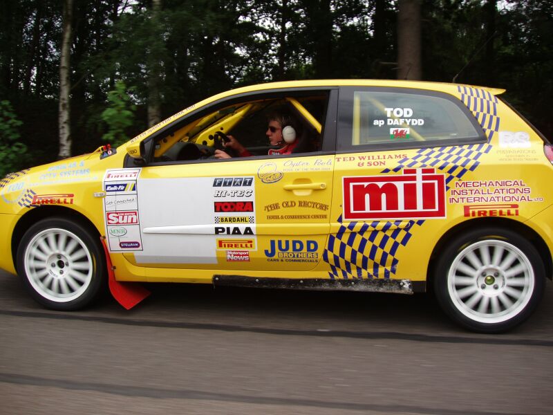 Paul Tod Rallying Stilo Abarth Cup at the Fiat Auto UK Rally Press Day at Chobham last week