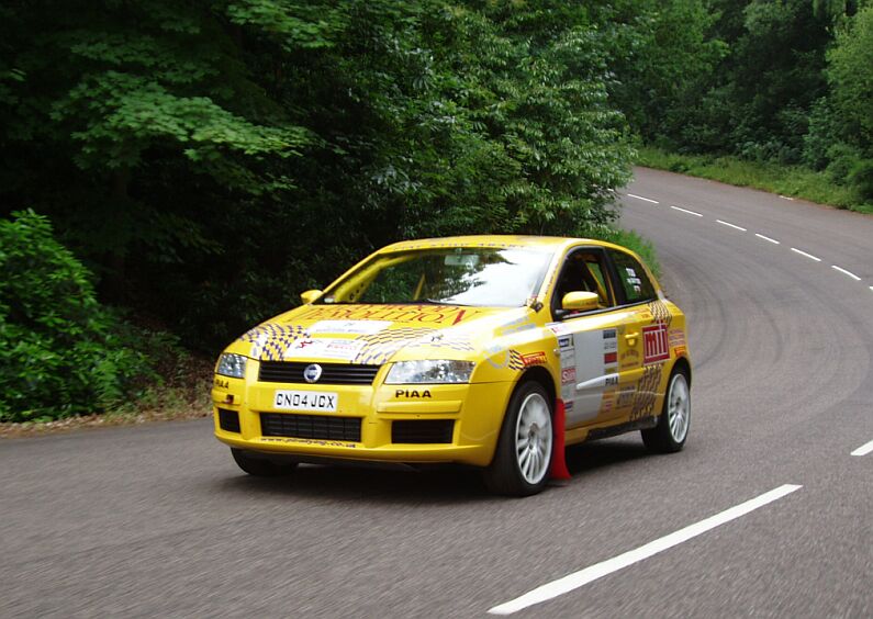 Paul Tod Rallying Stilo Abarth Cup at the Fiat Auto UK Rally Press Day at Chobham last week