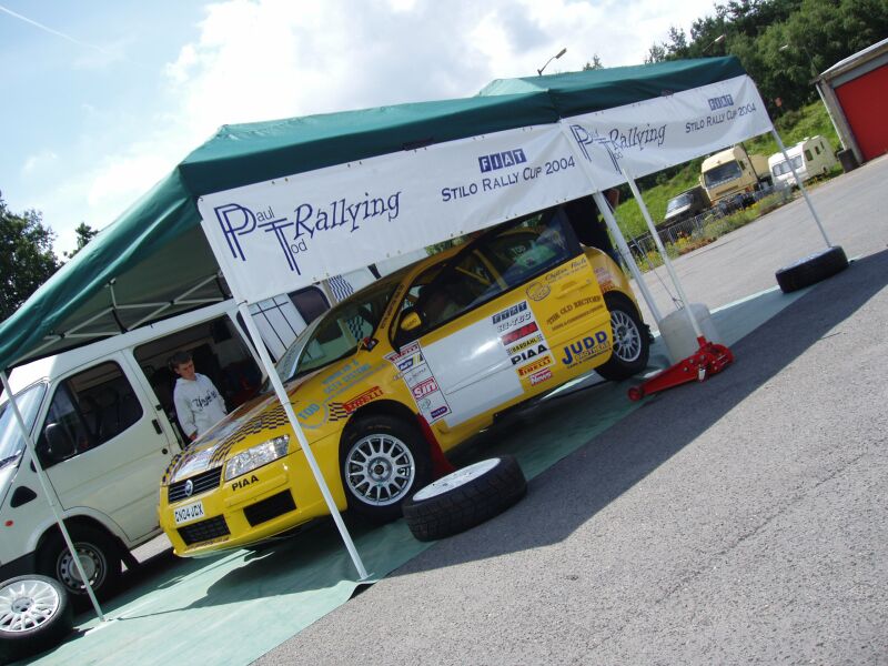 Paul Tod Rallying Stilo Abarth Cup at the Fiat Auto UK Rally Press Day at Chobham last week