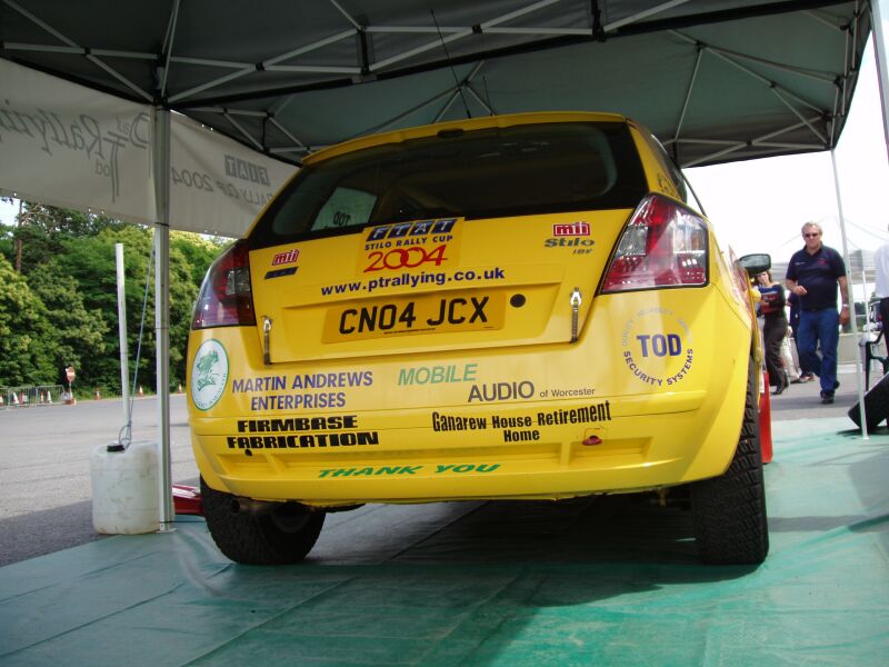 Paul Tod Rallying Stilo Abarth Cup at the Fiat Auto UK Rally Press Day at Chobham last week