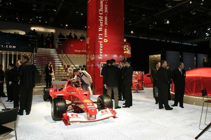 Ferrari stand at the 2004 Detroit Motor Show