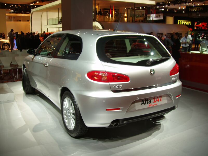 World Premiere of the facelifted Alfa Romeo 147 at the 2004 Paris Mondial de l'Automobile