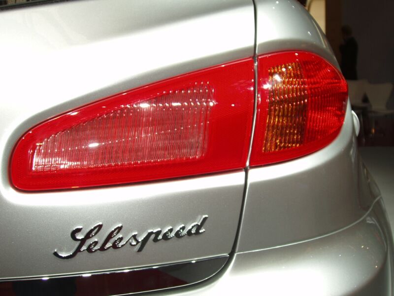 World Premiere of the facelifted Alfa Romeo 147 at the 2004 Paris Mondial de l'Automobile