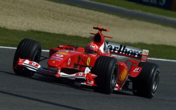 Michael Schumacher on his way to victory at Imola