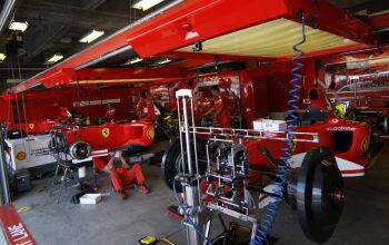 Ferrari pit garage at Indianapolis