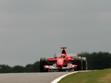 Michael Schumacher during Friday practice at Silverstone