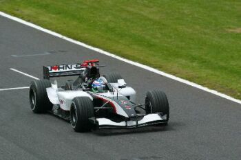 Minardi during yesterday's British Grand Prix