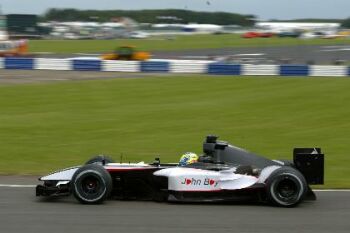 Minardi during yesterday's British Grand Prix