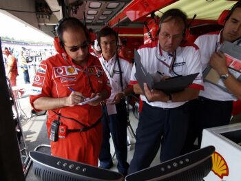 Ferrari qualifying action from Hockenheim