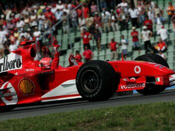 Race action from the 2004 German Grand Prix