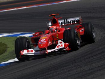 Race action from the 2004 German Grand Prix