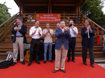 Ferrari celebrate winning the 2004 FIA Formula One Constructor's Championship at Fiorano this evening