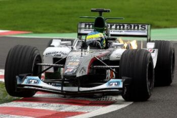 Minardi Cosworth qualifying action from Spa