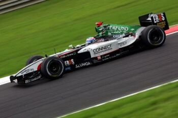 Minardi Cosworth qualifying action from Spa