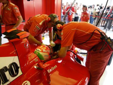 Ferrari during qualifying at Monza