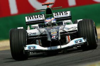 Minardi action from the 2004 Chinese Grand Prix in Shanghai