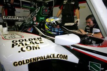 Minardi Cosworth during qualifying for the 2004 Brazilian Grand Prix