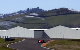 The Ferrari F2004 at Fiorano today. Click to enlarge.