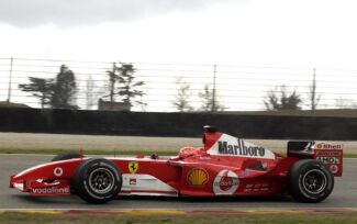 Michael Schumacher with the Ferrari F2004 at Mugello