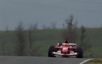 Michael Schumacher with the Ferrari F2004 at Mugello