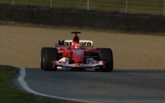 Michael Schumacher with the Ferrari F2004 at Mugello