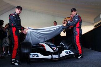 Minardi present their new 2004 Formula 1 car in Melbourne ahead of this weekend's Australian Grand Prix