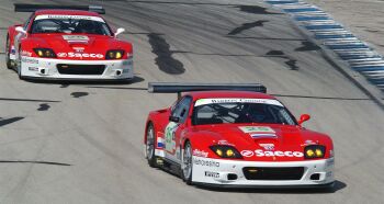 Barron Connor Racing Ferraris during practice at Sebring