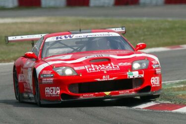 The no 2 BMS Scuderia Italia Ferrari 550 Maranello on its way to victory in Monza