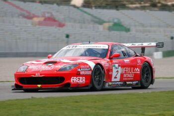 Second straight FIA GT win for Fabrizio Gollin & Luca Cappellari in the BMS Italia Ferrari 550 Maranello