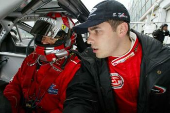 JMB Racing Ferrari 575 GTC pilots Stephane Daoudi and Peter Kutemann at Magny Cours