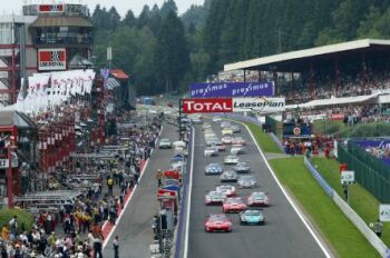 BMS Scuderia Italia Ferrari 550 Maranello race action from the 2004 Proximus 24 Hours of Spa