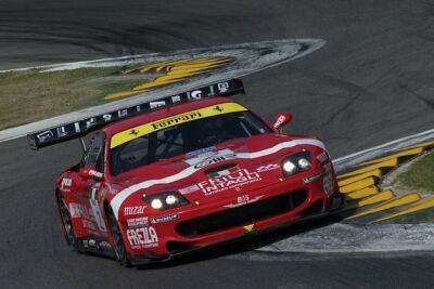 The no 2 BMS Scuderia Italia Ferrari 550 Maranello on its way to pole position at Imola today