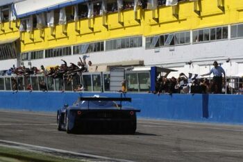 The Maserati MC12 on its race debut at Imola two weeks ago