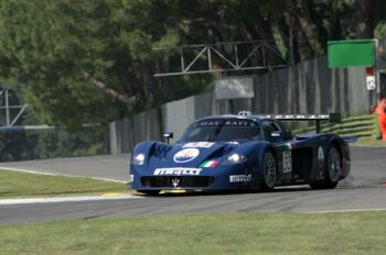 The Maserati MC12 on its race debut at Imola two weeks ago