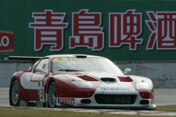 Newly formed GPC Squadra Corse driver line-up in the team's no 13 Ferrari 575 GTC, Emanuele Naspetti & Phillip Peter, came home sixth overall at Zuhai today