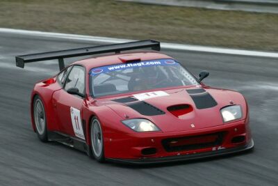 The Fabio Babini and Phillippe Peter Ferrari 575GTC at the FIA GT Monza test