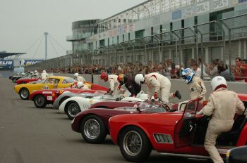 Shell Ferrari Maserati Historic Challenge action from the Nurburgring