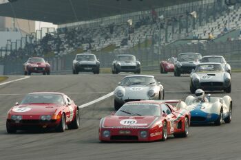 Shell Ferrari Maserati Historic Challenge action from the Nurburgring