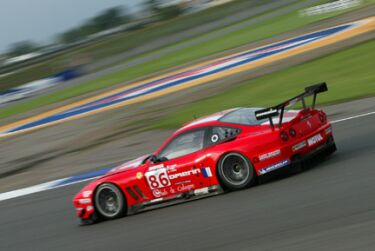 Larbre Competitione Ferrari 550 Maranello at Silverstone during qualifying for today's LMES race