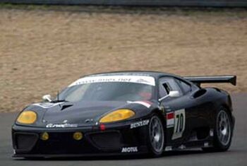 JMB Racing Ferrari 360 Modena on its way to LMES GT class victory at Silverstone